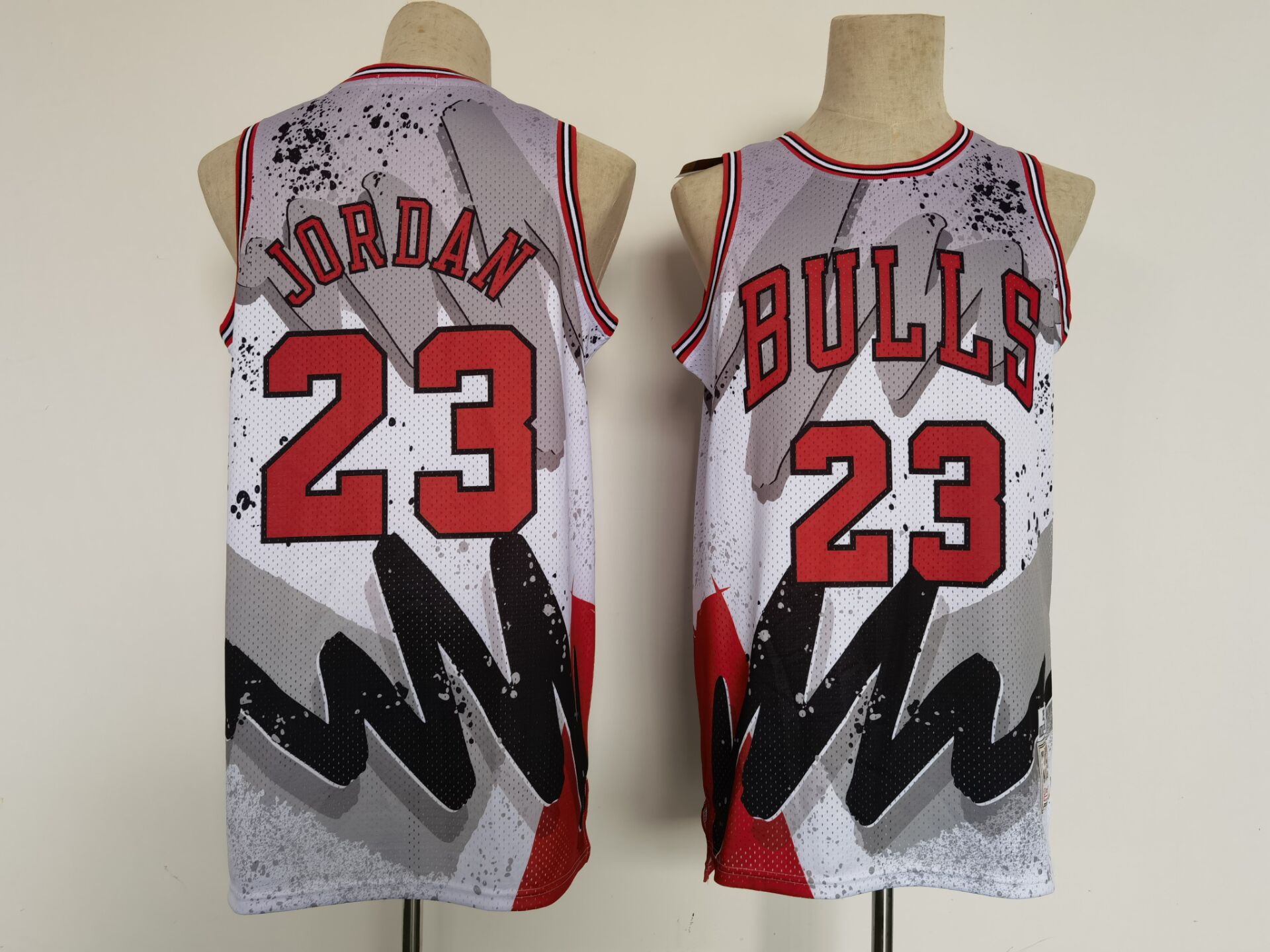 Men Chicago Bulls #23 Jordan Grey Hip hop version 2022 NBA Jersey